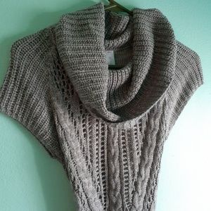 Gray sweater dress with belt